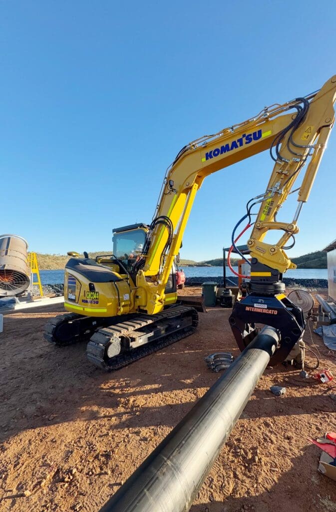 CNC QLD civil construction team working on a wastewater project.
